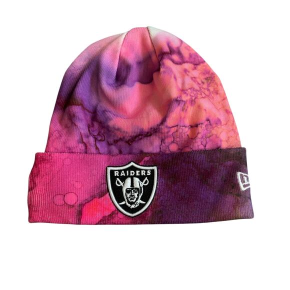 NFL Accessories - NEW Raiders Tie Dye Beanie Intercept Cancer